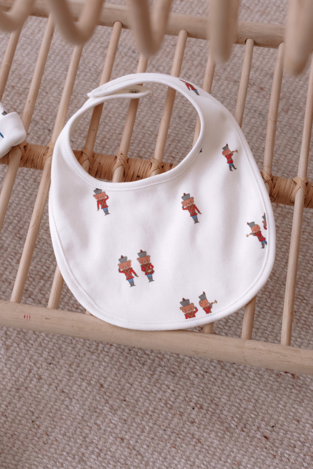 Tin soldier themed newborn bib