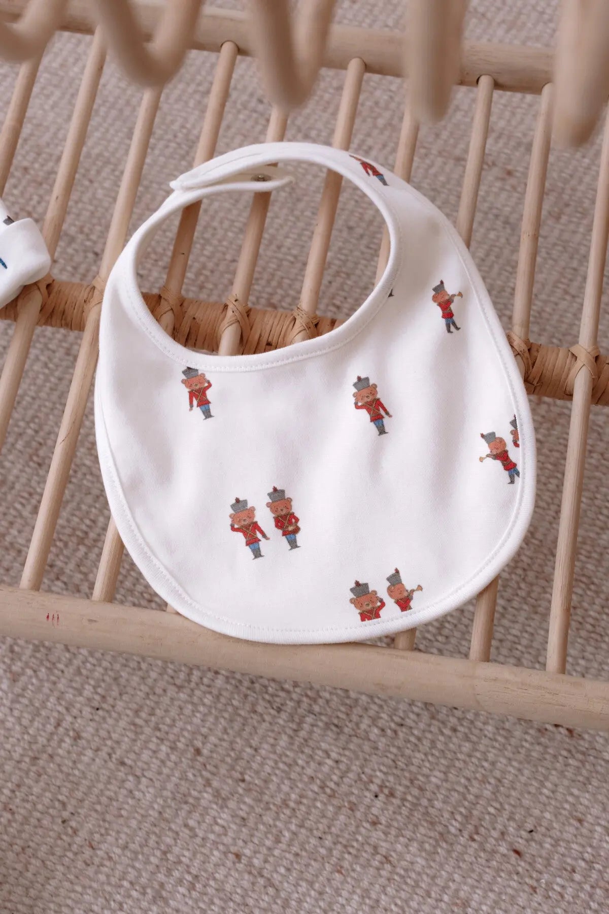 Tin Soldier newborn baby bib made from soft cotton