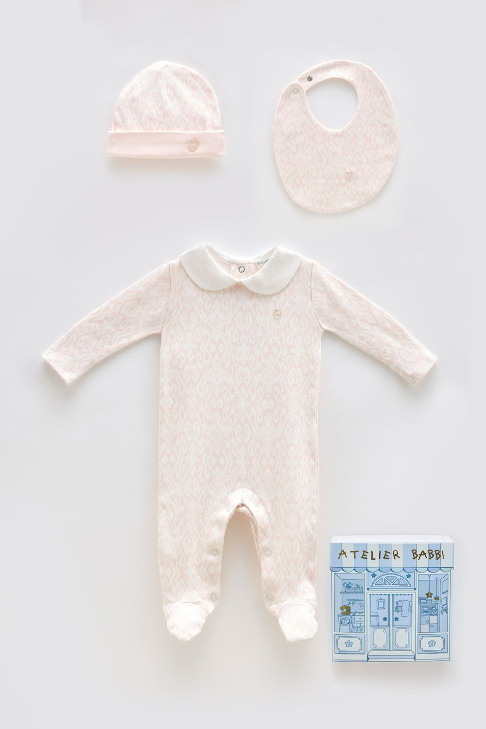 3-Piece Newborn Set - Ikat - Pink