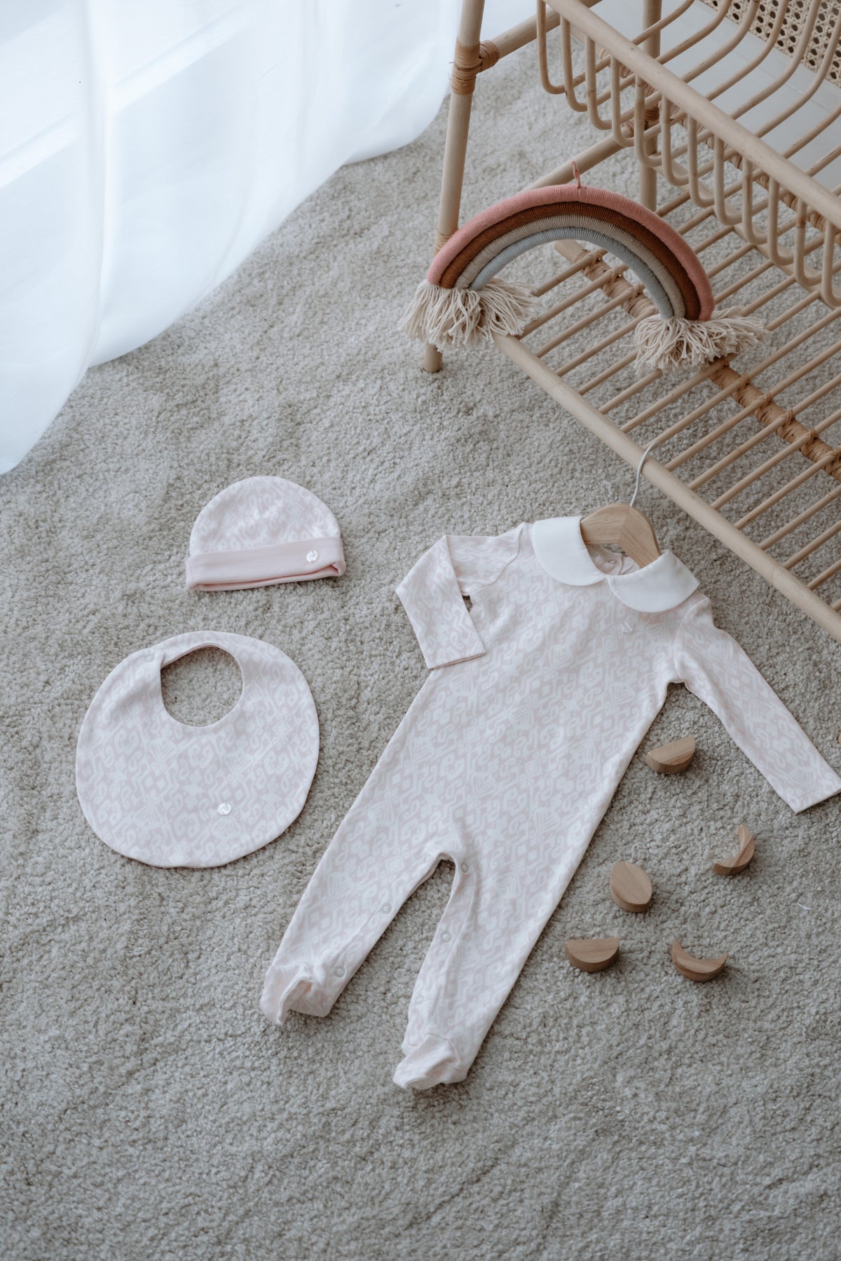 3-Piece Newborn Set - Ikat - Pink