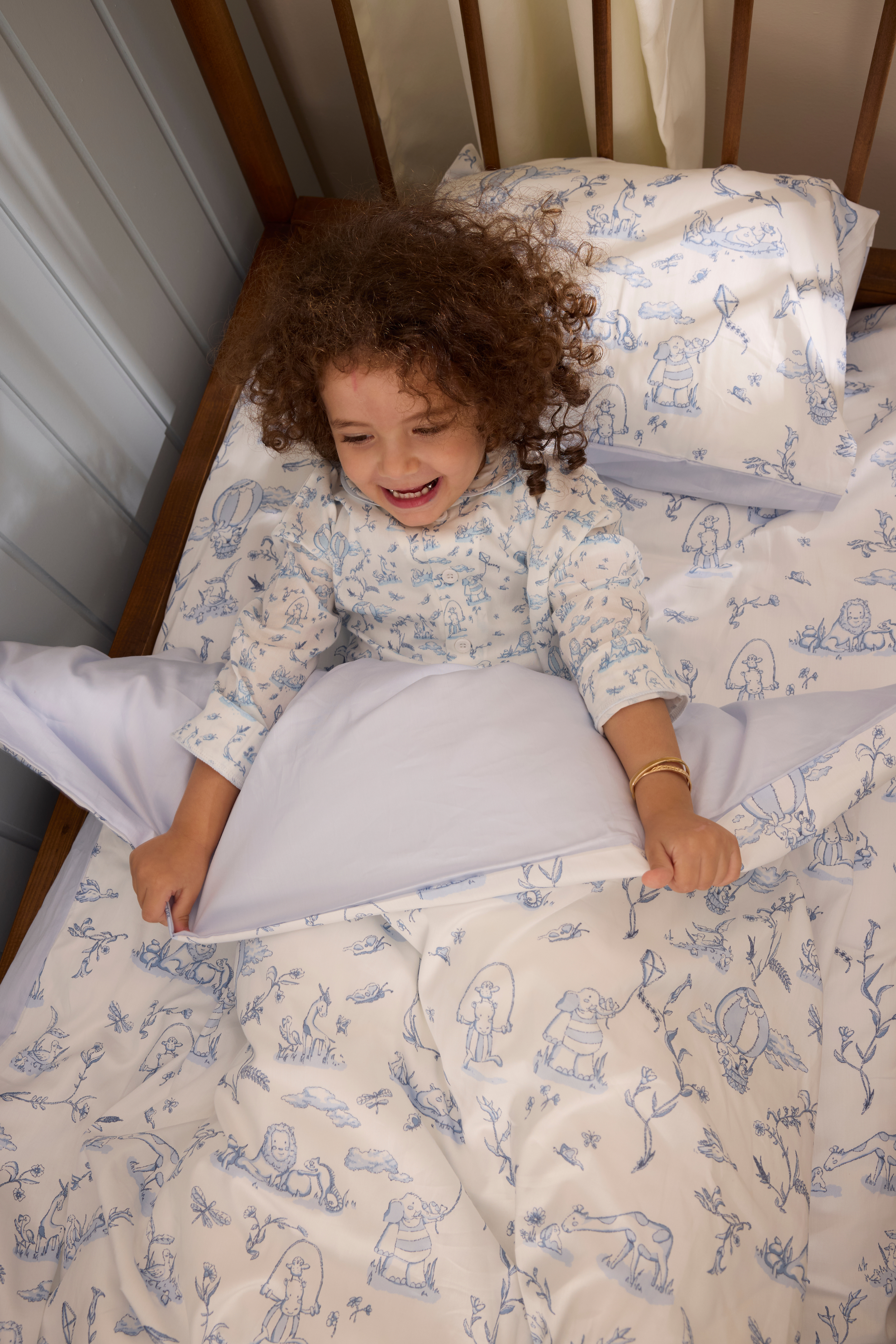 Baby & Kids Bedding Set - Toile de Jouy / Blue