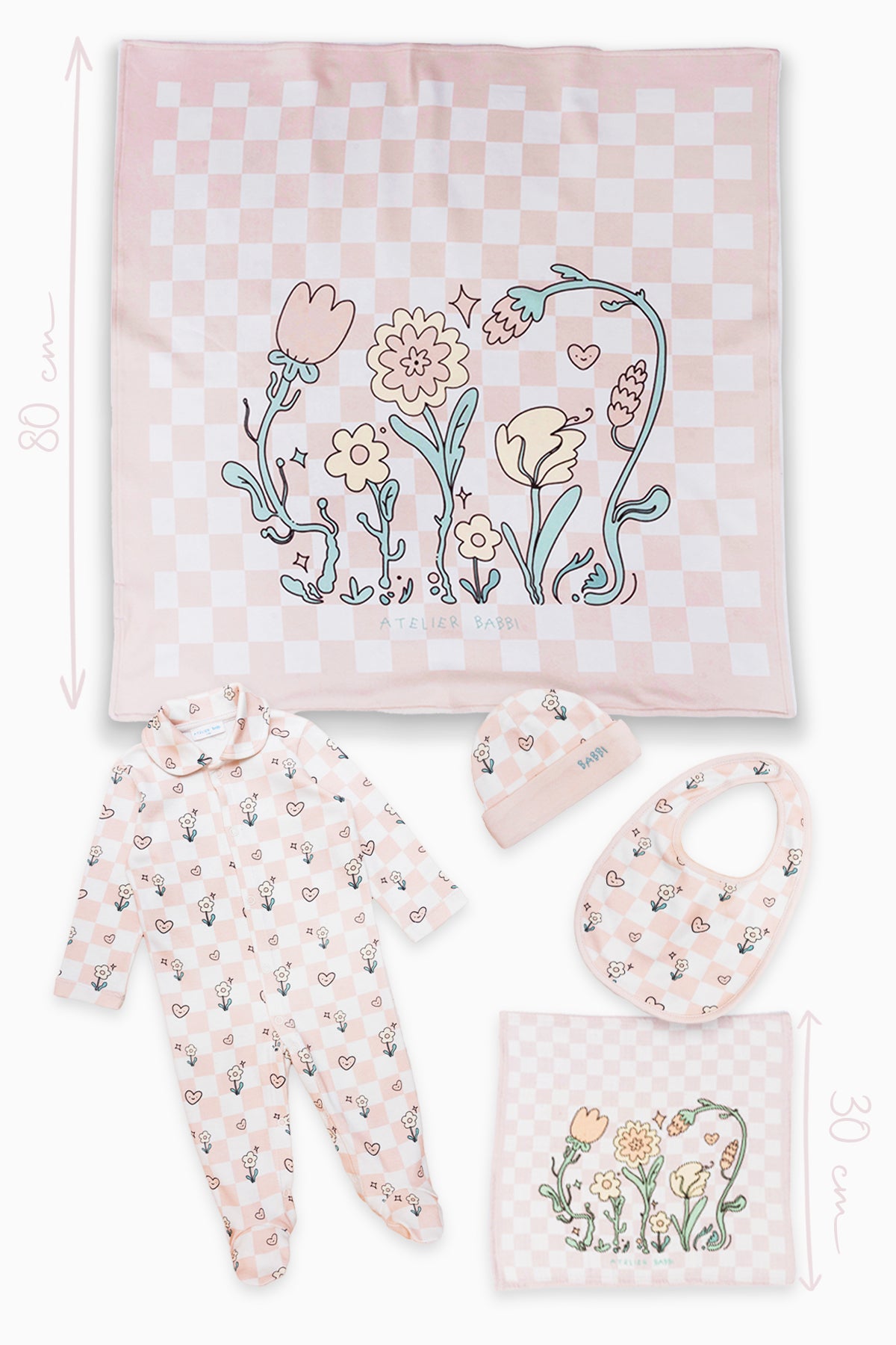 5-Piece Newborn Set - Checkered