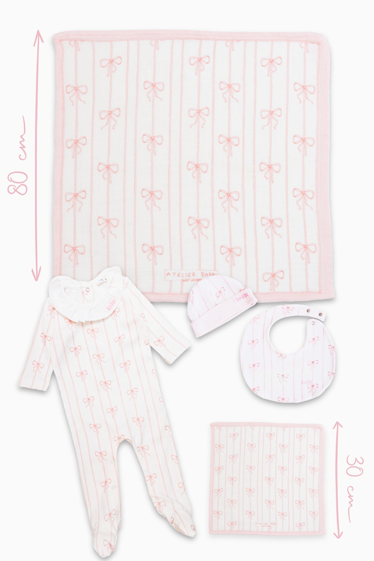 5-Piece Newborn Set - Ribbon/Pink