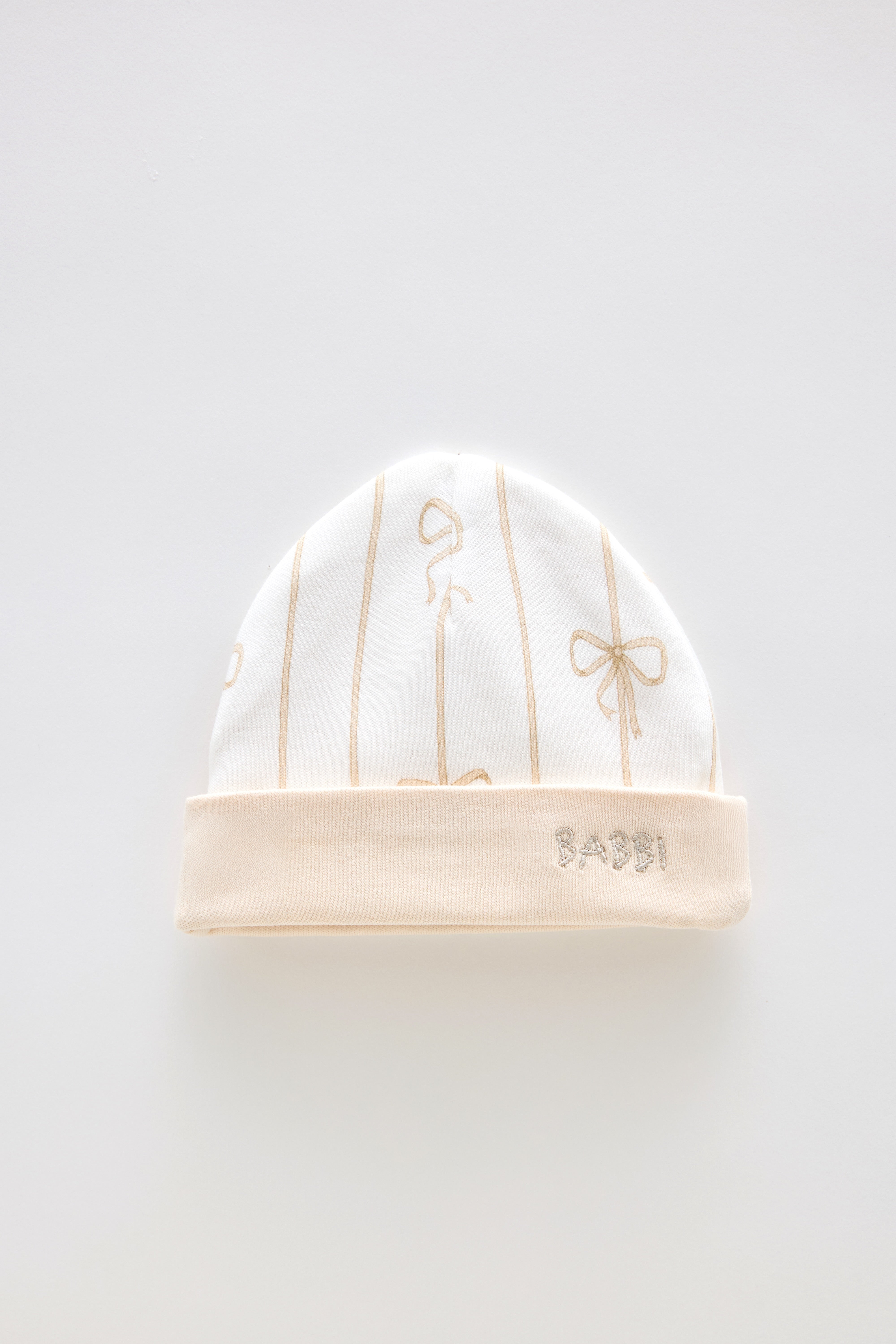 Newborn Hat - Ribbon Beige