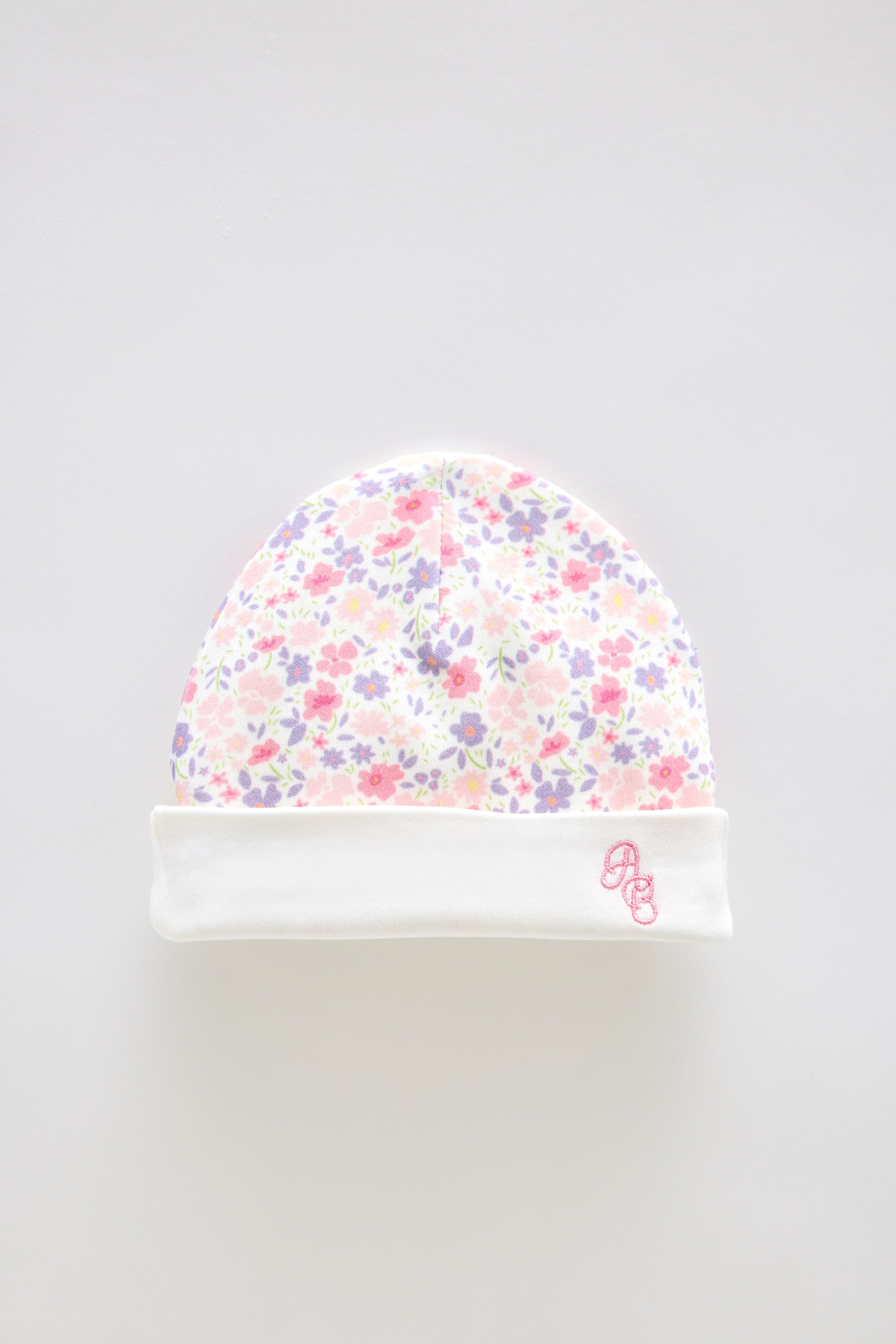 Newborn Hat - Tiny Flowers Pink
