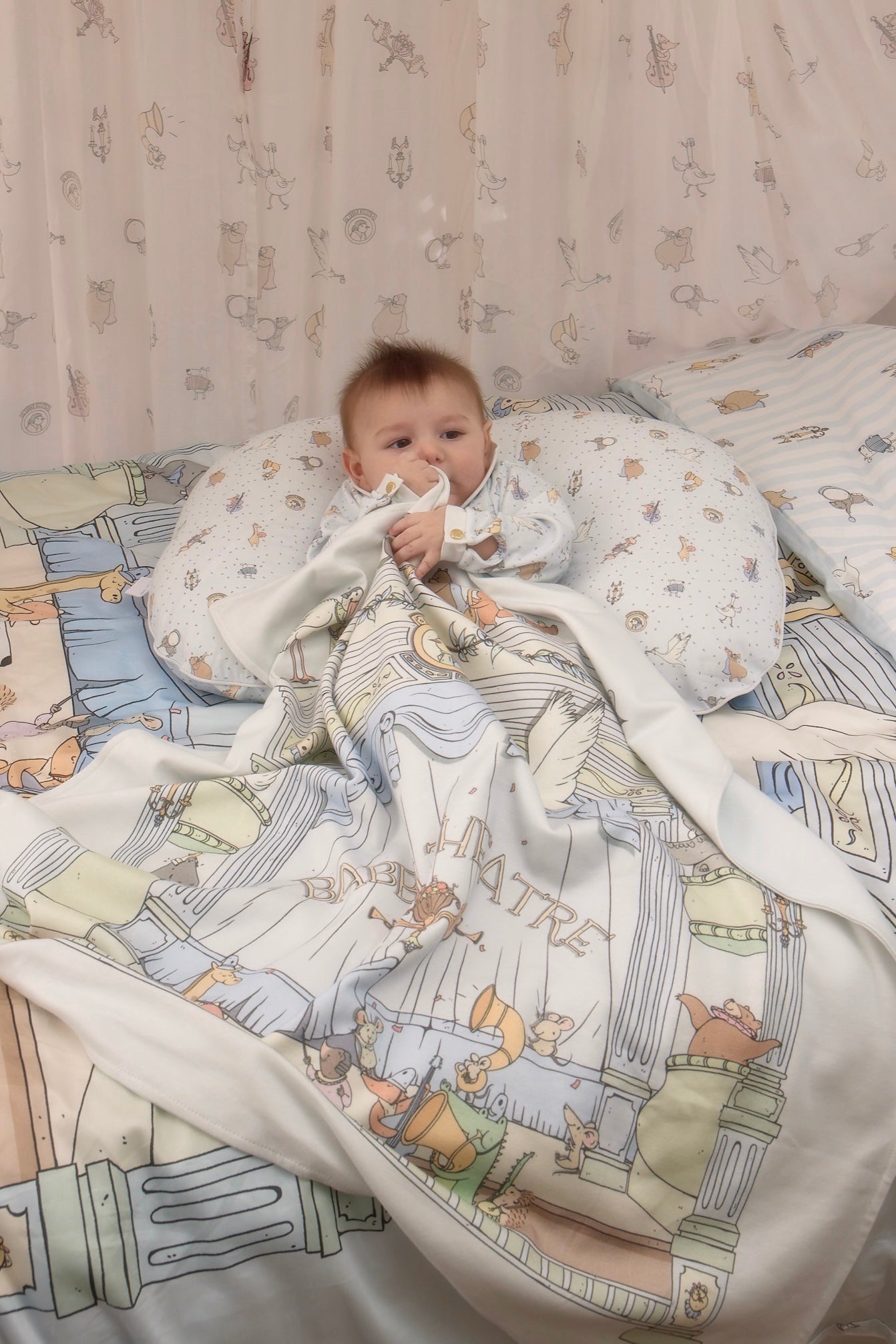 Double-Sided Baby Blanket -Theatre / Blue