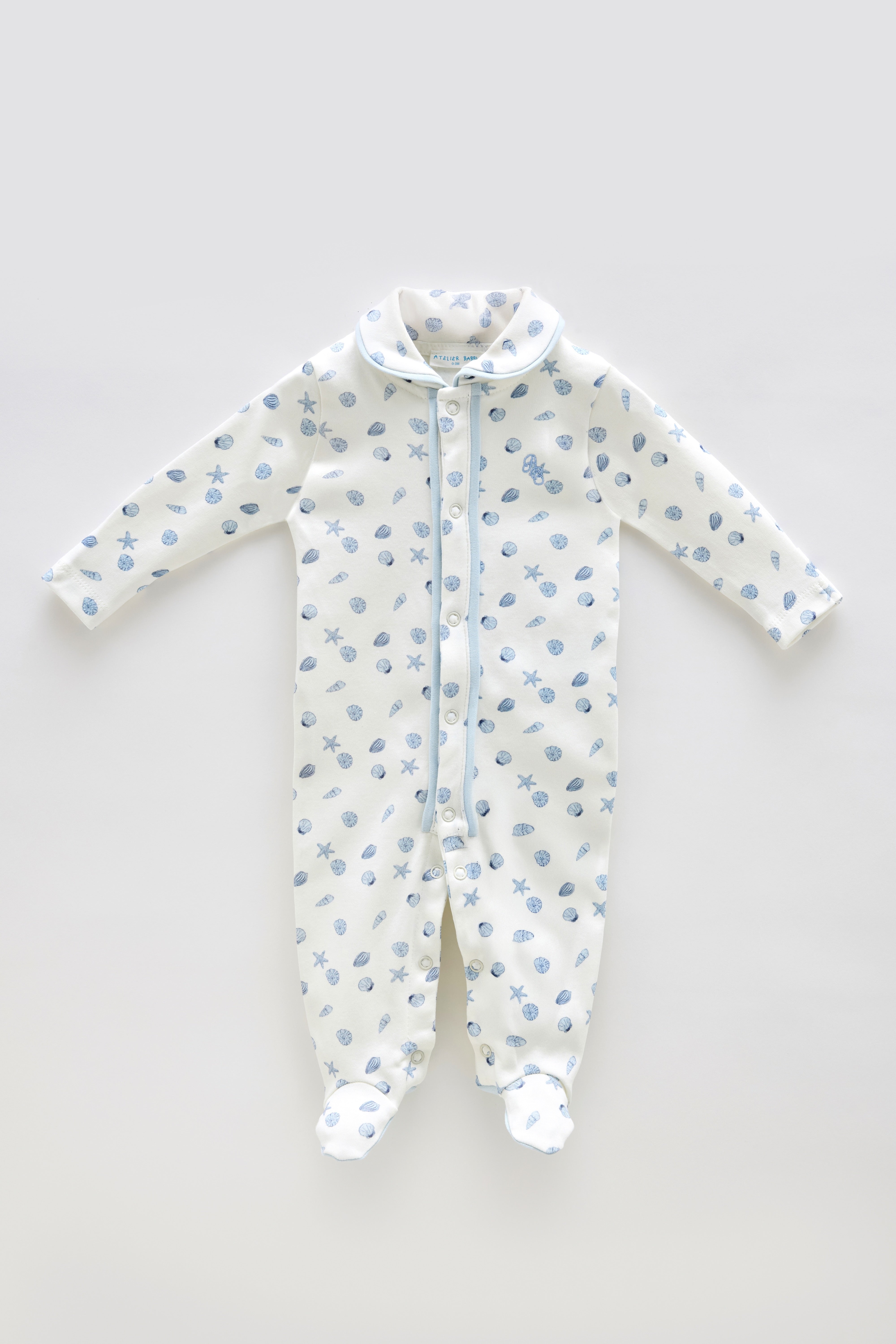 Baby Footed Onesie - Sea Shell