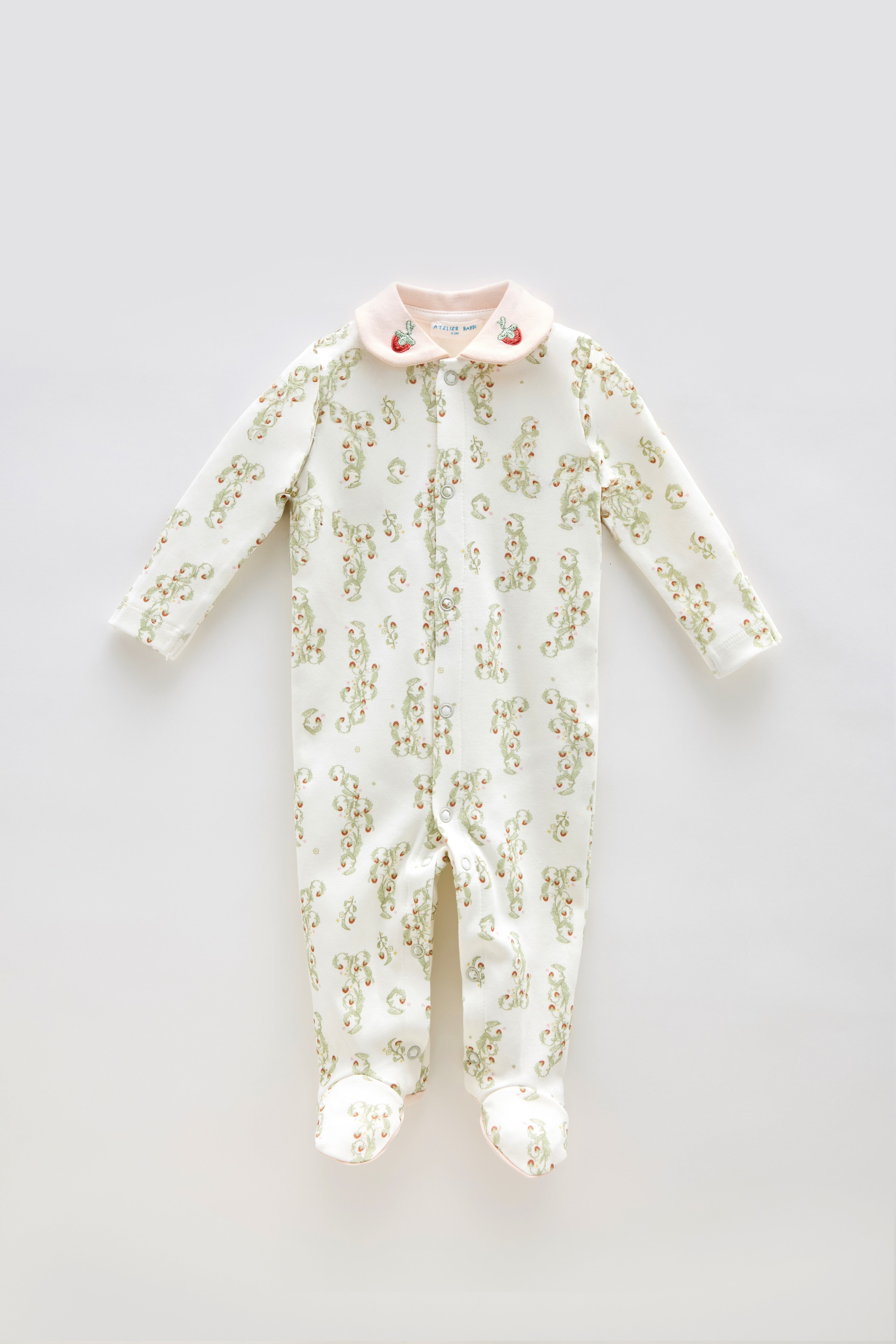 Baby Footed Onesie - Strawberry