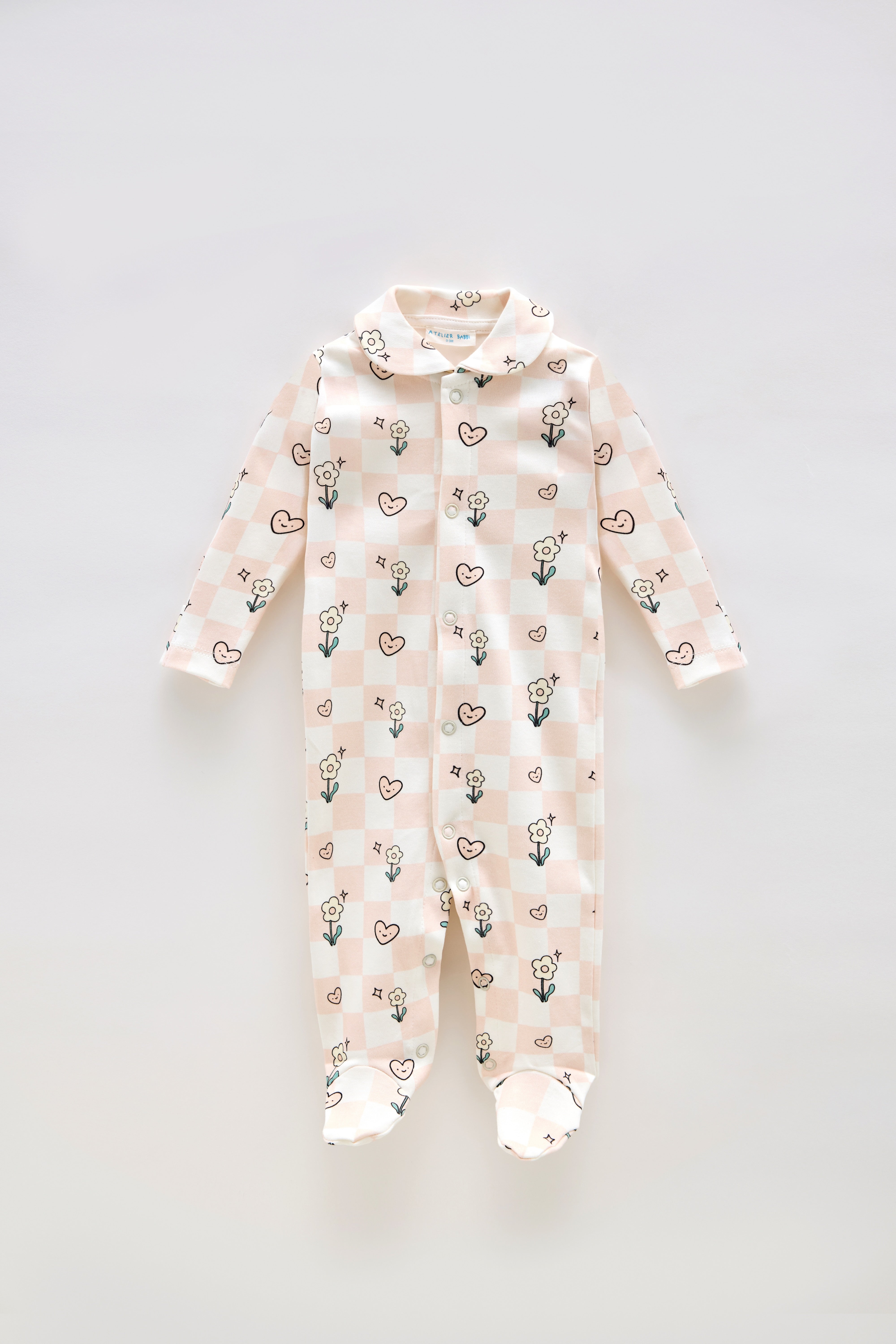 Baby Footed Onesie - Checkered