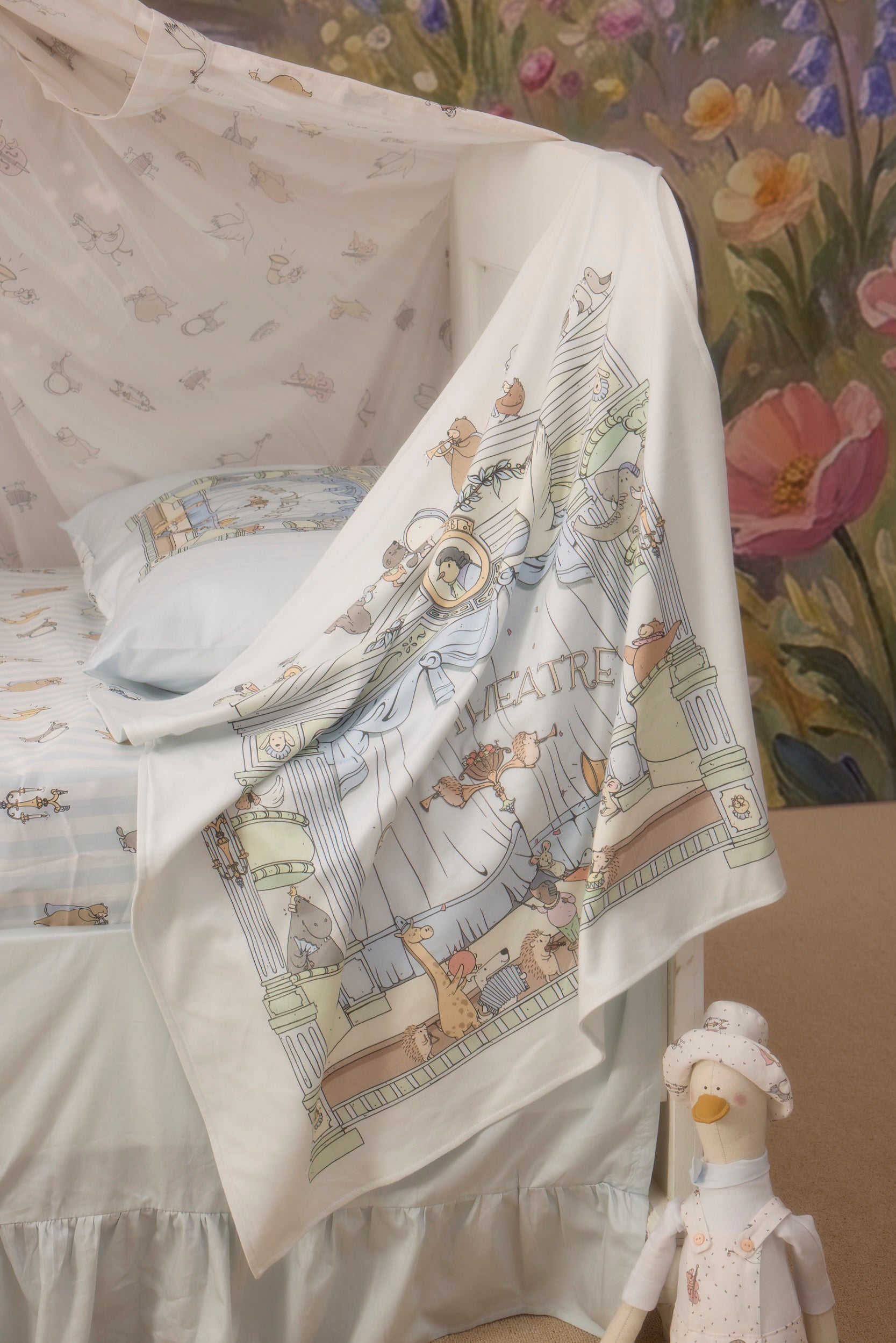 Double-Sided Baby Blanket -Theatre / Blue