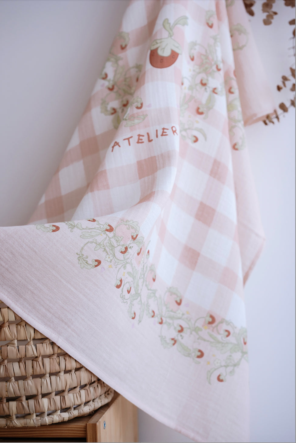 Double Layer Muslin Swaddle - Strawberry