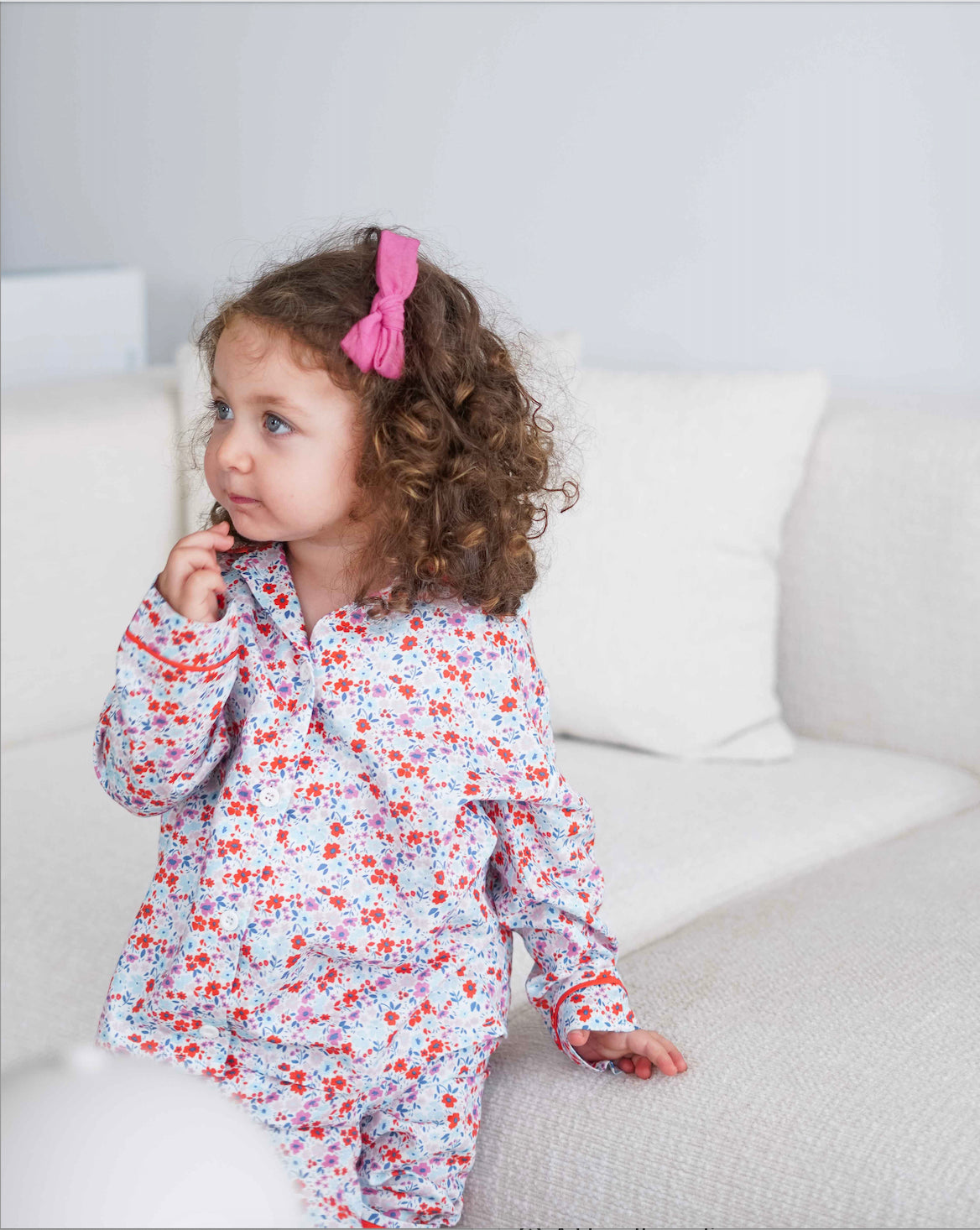 Pajama Set - Tiny Flowers / Red