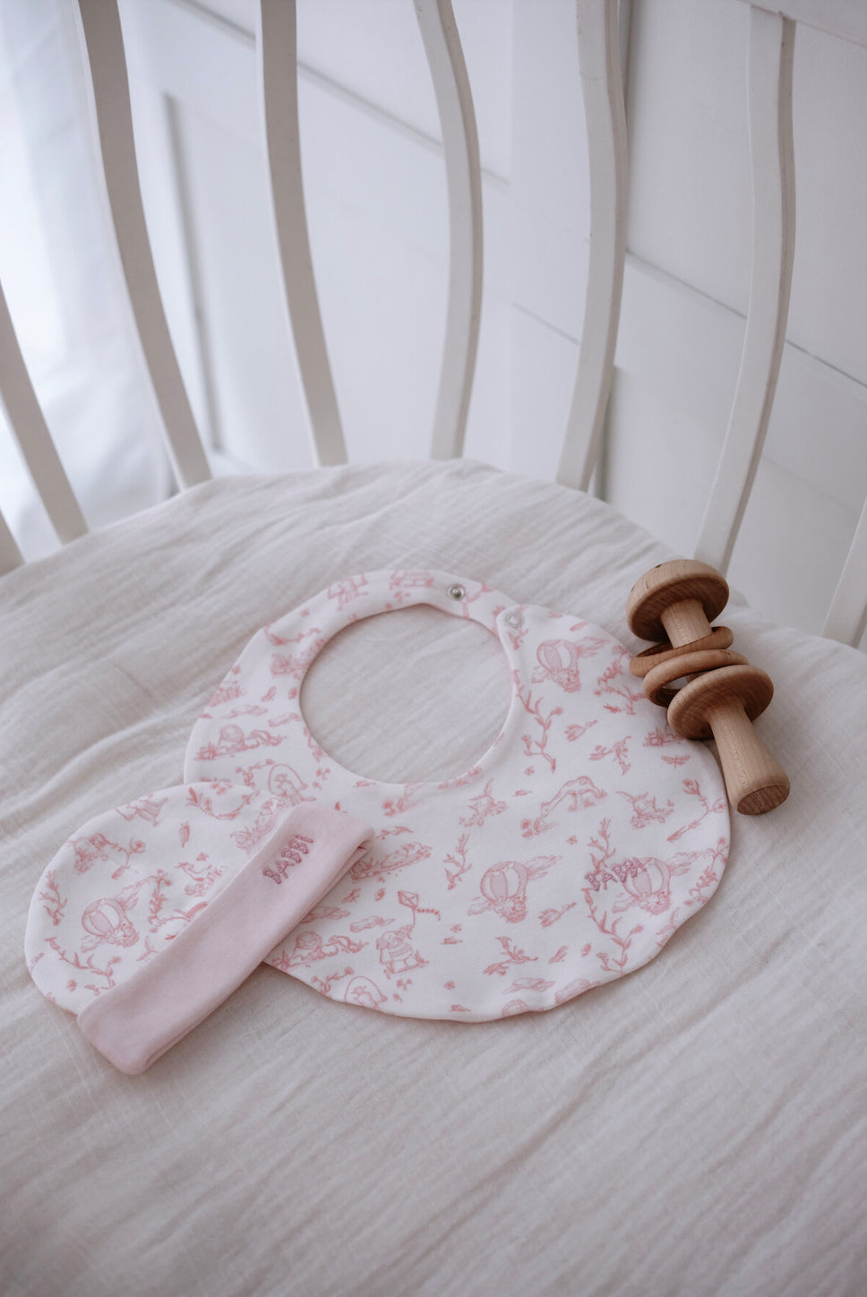 5-Piece Newborn Set - Toile De Jouy/Pink