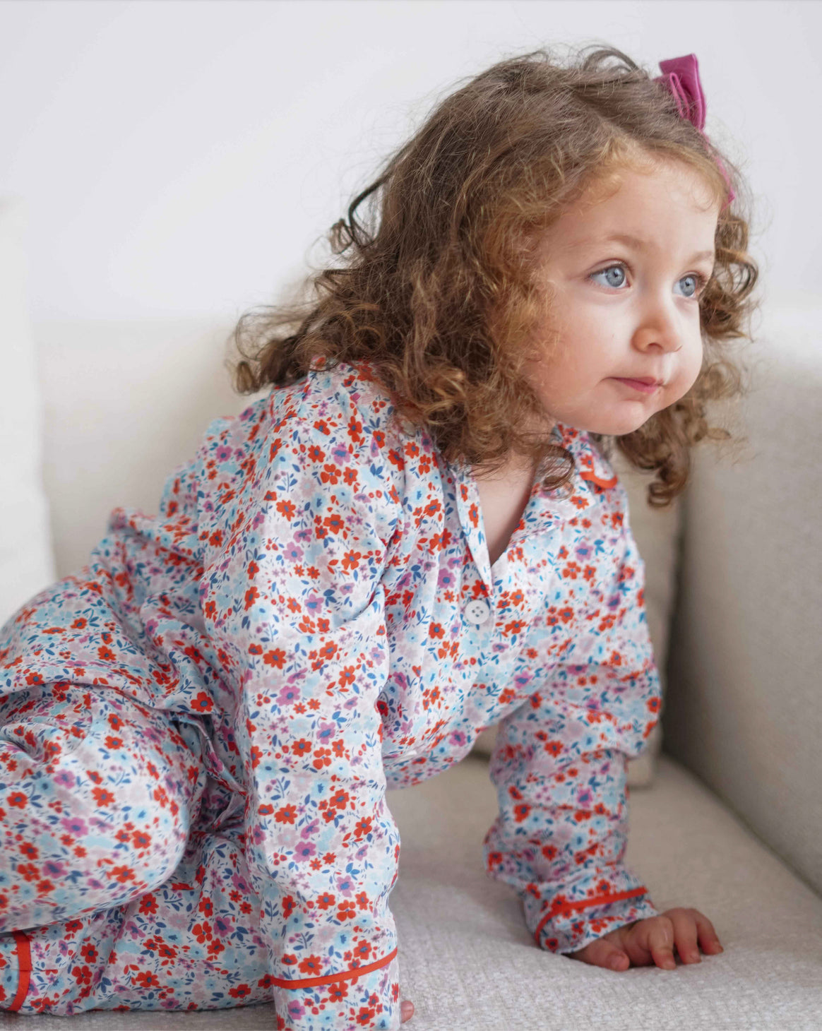 Pajama Set - Tiny Flowers / Red