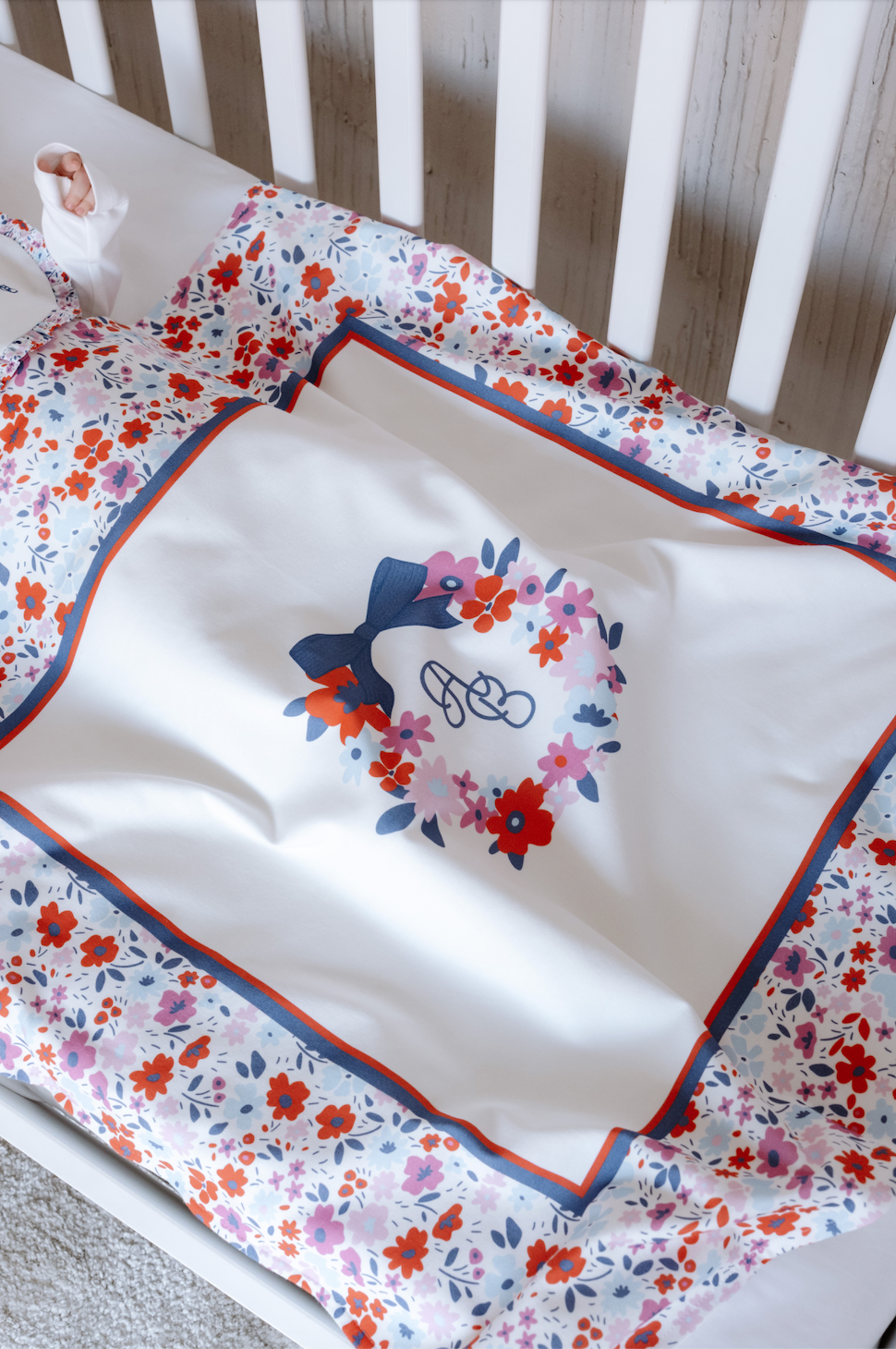 Double-Sided Blanket - Tiny Flowers / Red