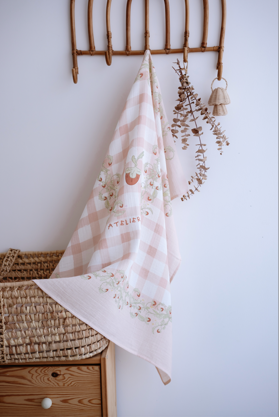 Double Layer Muslin Swaddle - Strawberry