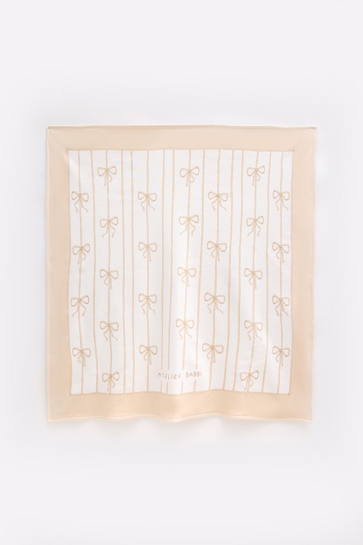 Double-Sided Baby Blanket - Ribbon/Beige
