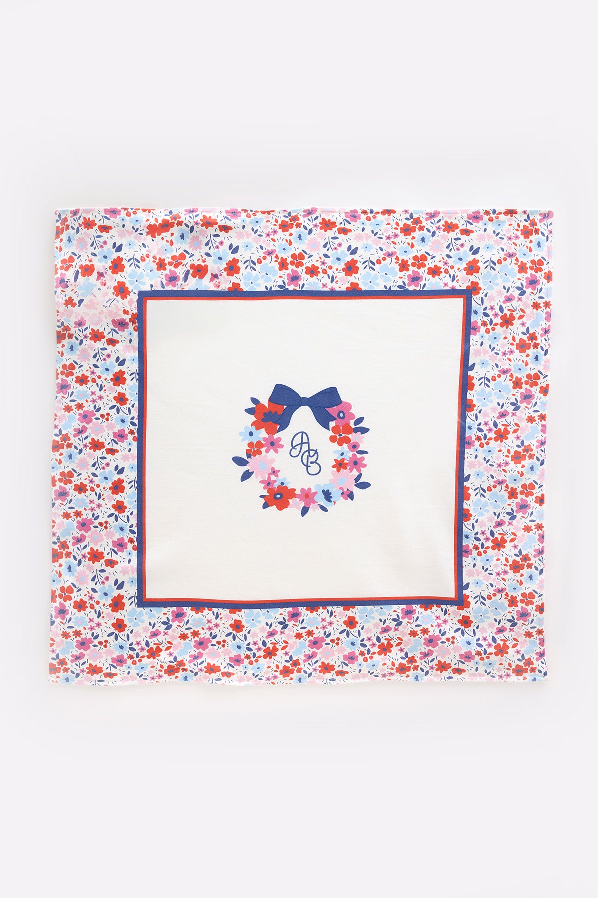 Double-Sided Baby Blanket - Tiny Flowers / Red