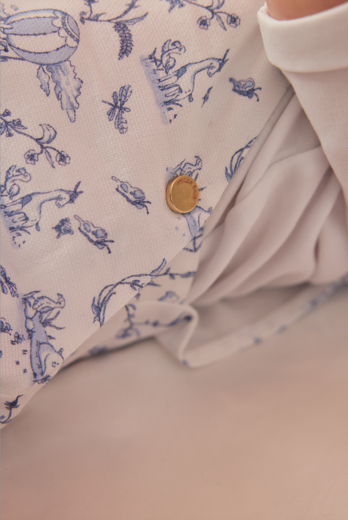 Baby Overalls - Toile de Jouy/Blue