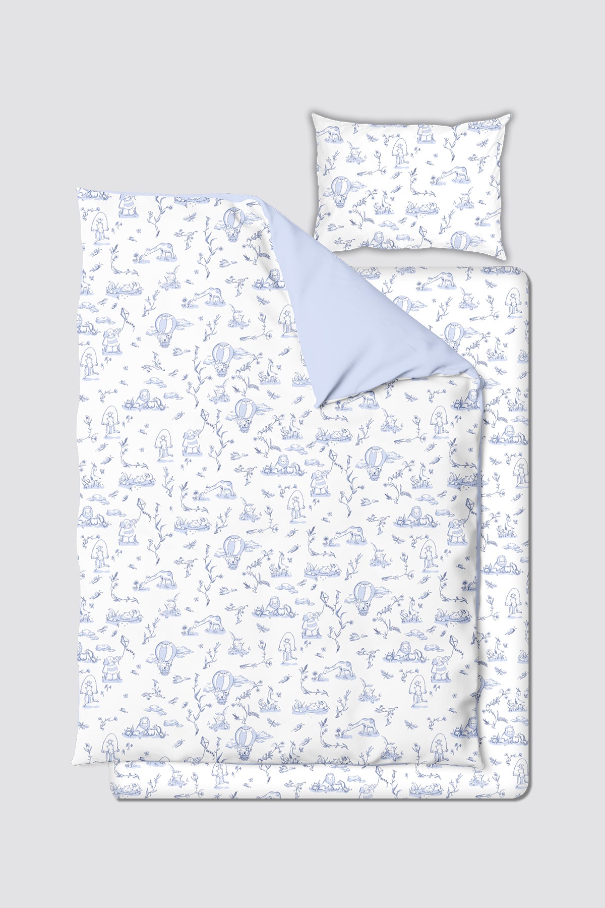 Baby & Kids Bedding Set - Toile De Jouy / Blue