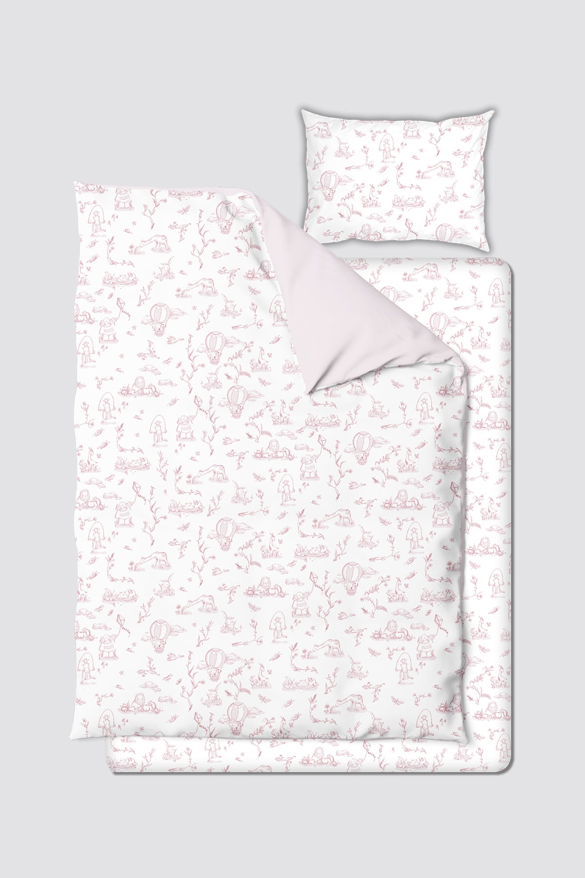Baby & Kids Bedding Set - Toile De Jouy / Pink