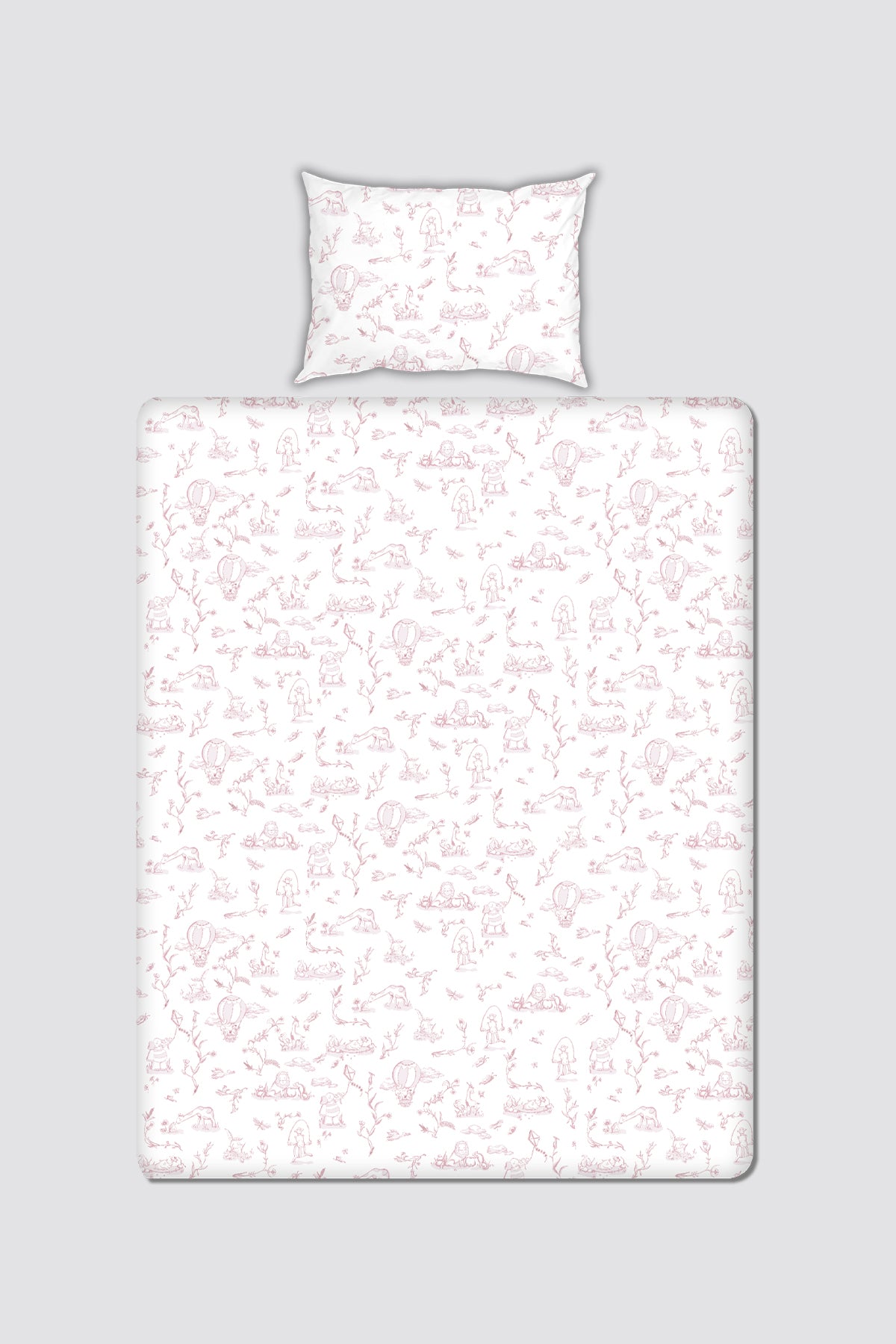Baby & Kids Sheet Set - Toile De Jouy / Pink