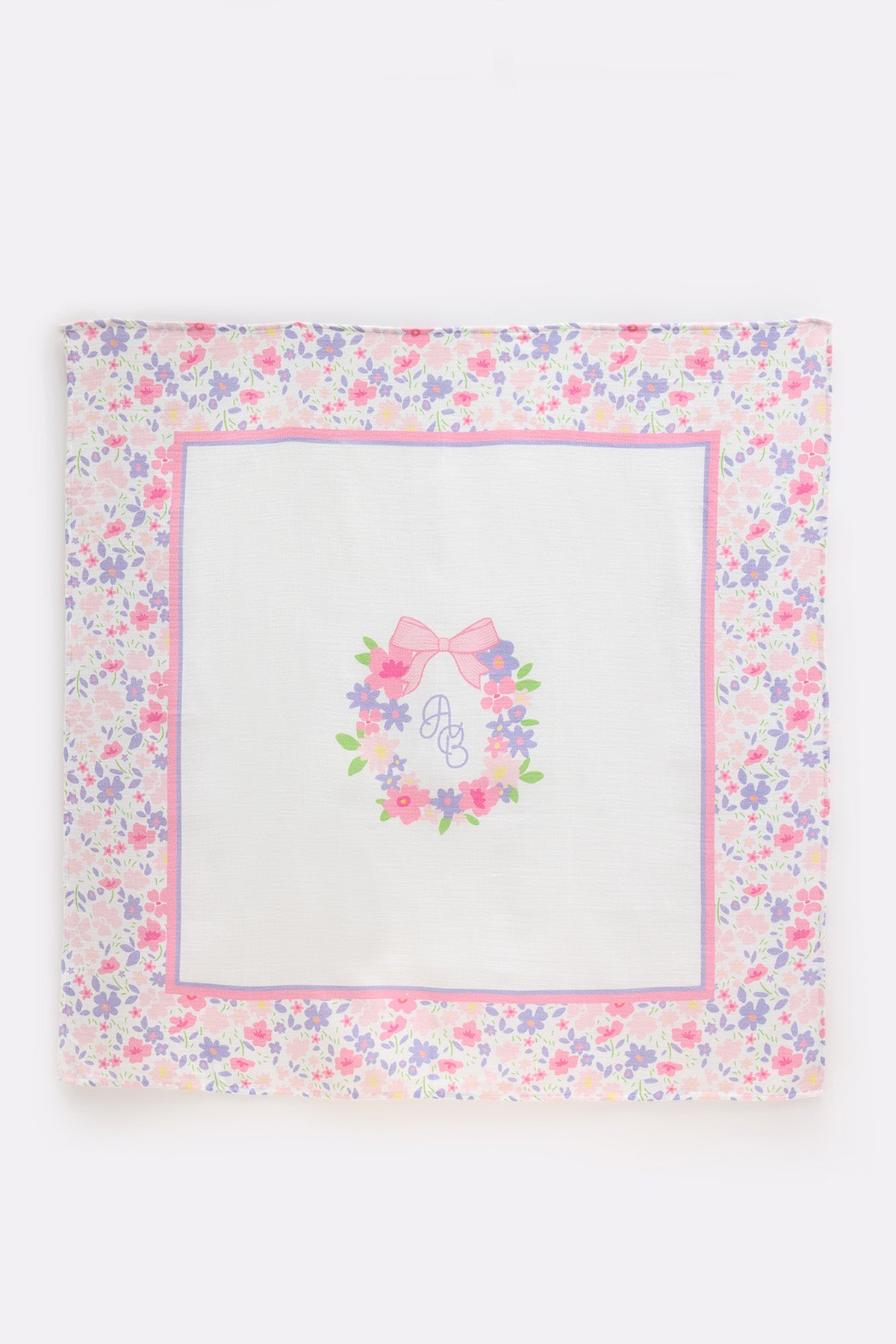 Double-Layer Muslin Baby Swaddle - Tiny Flowers / Pink
