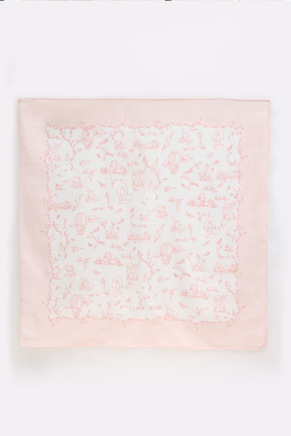 Double-Layer Muslin Baby Swaddle - Toile De Jouy/Pink