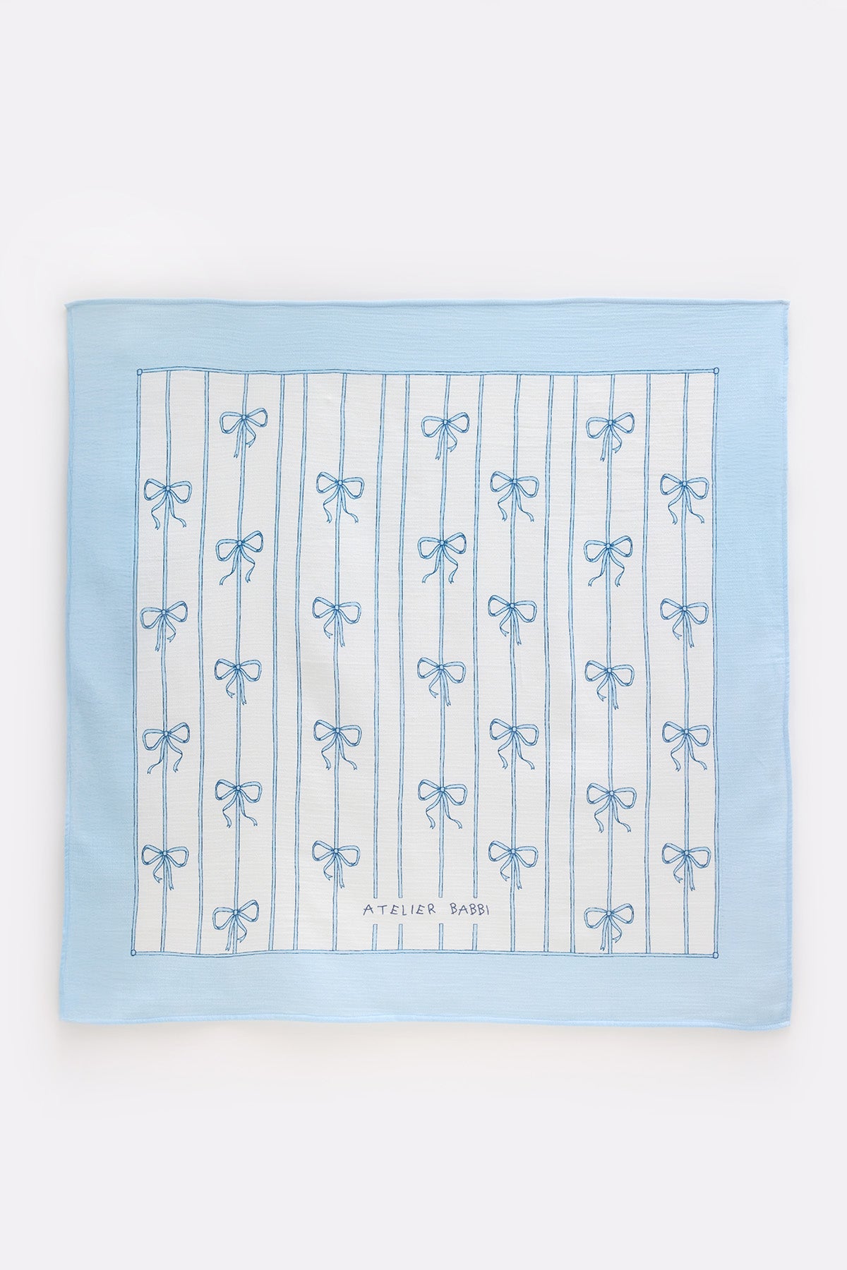 Double-Layer Muslin Baby Swaddle- Ribbon/Blue