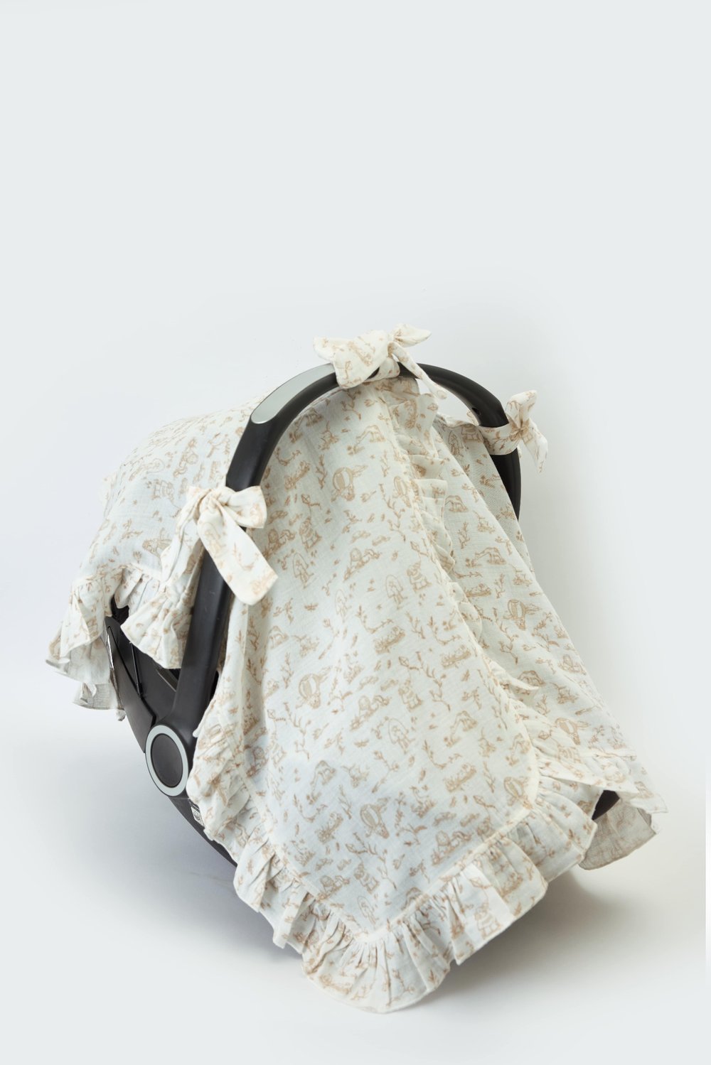 Baby Car Seat Cover - Toile De Jouy / Beige
