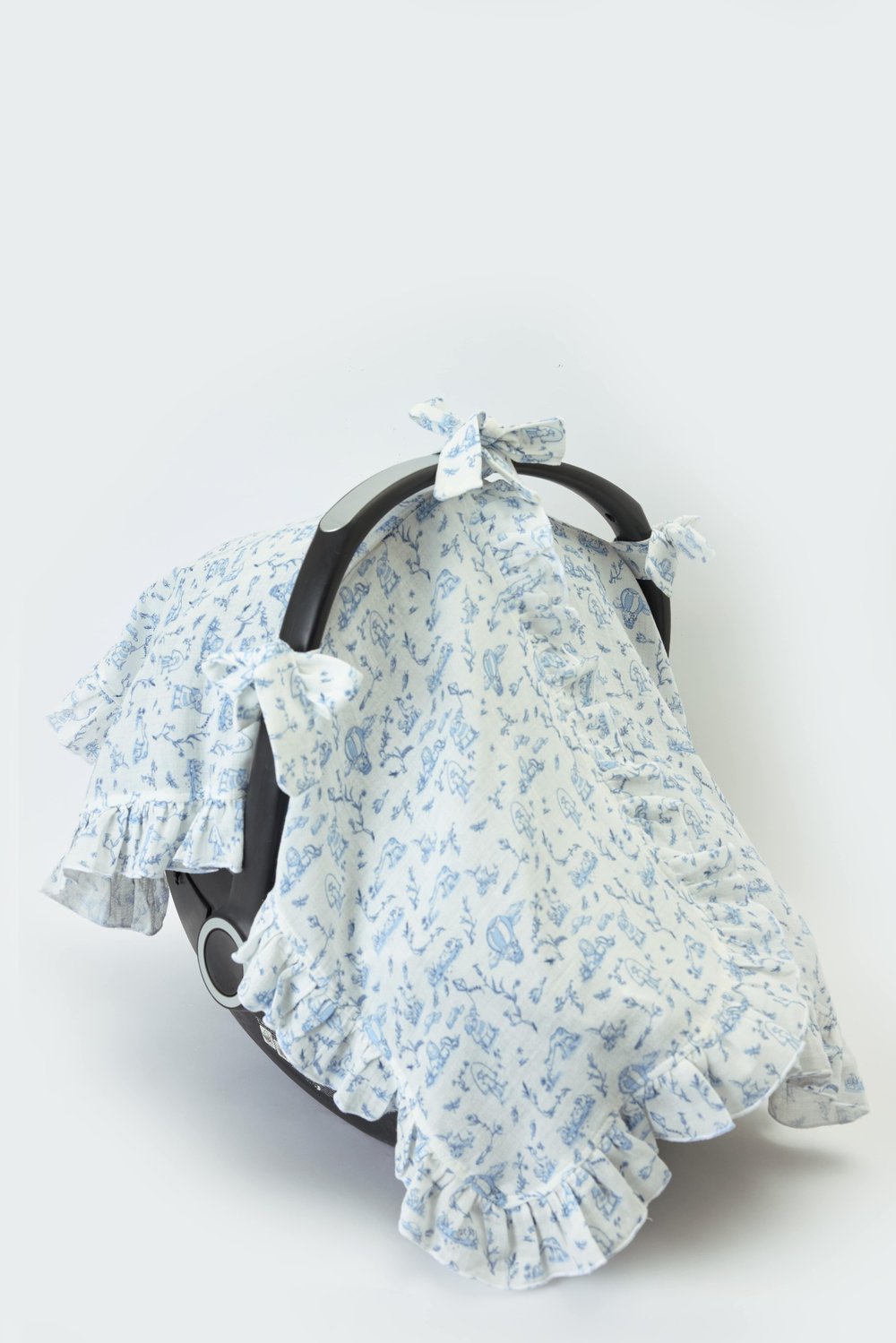 Baby Car Seat Cover - Toile De Jouy / Blue