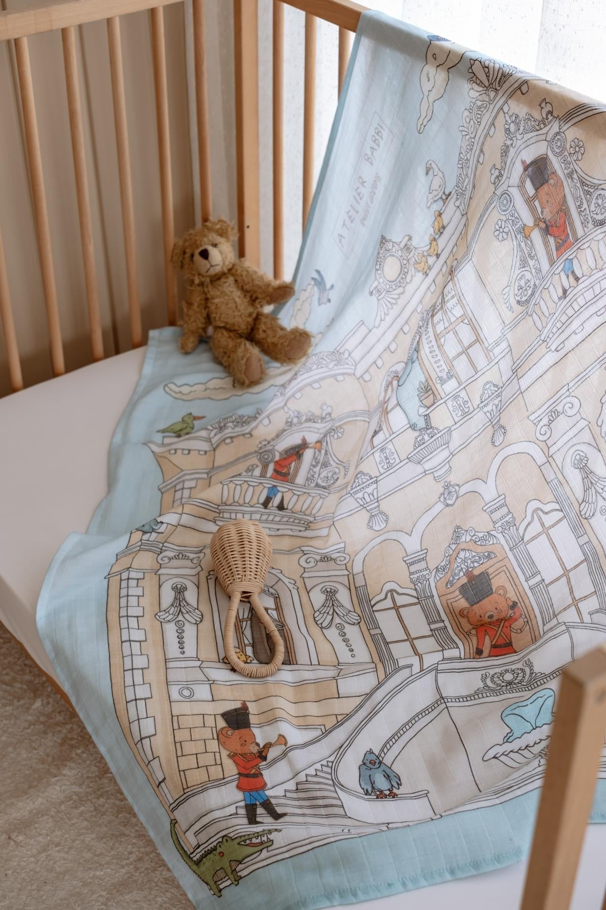 Double-Layer Muslin Swaddle - Tin Soldier