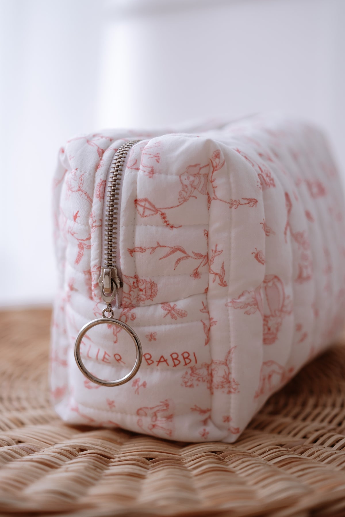 Diaper Pouch - Toile De Jouy / Pink