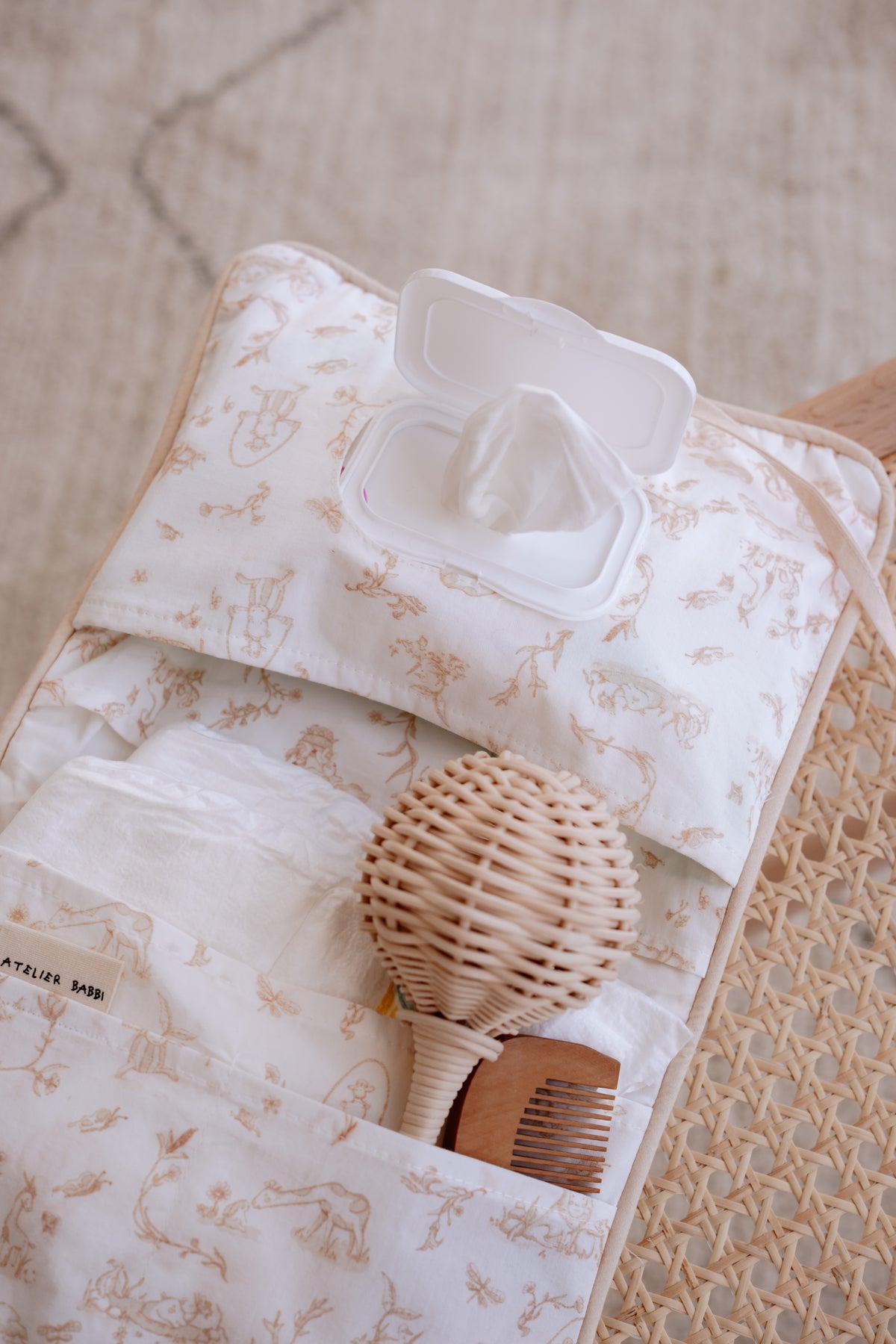 Baby Care Gift Set - Toile De Jouy / Beige