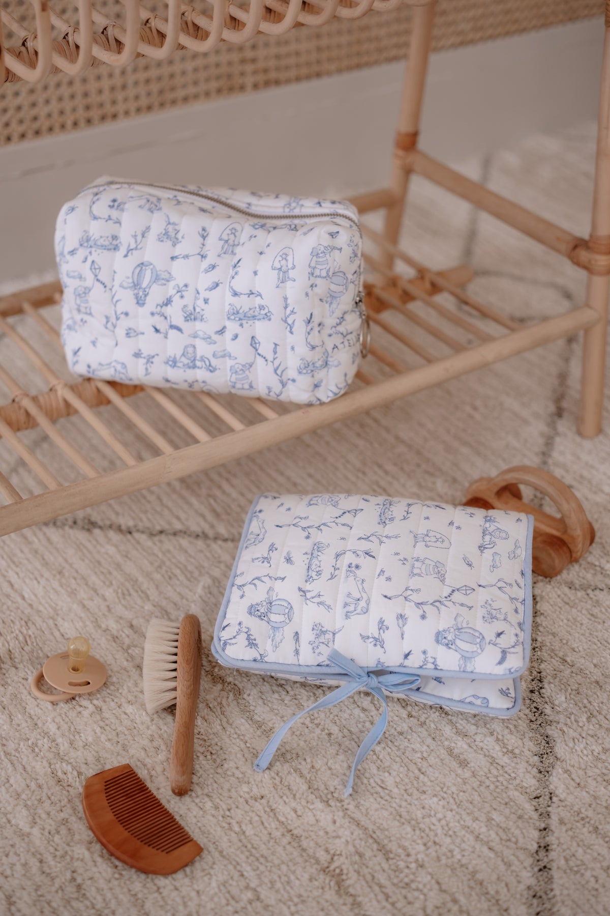 Baby Care Gift Set - Toile De Jouy / Blue