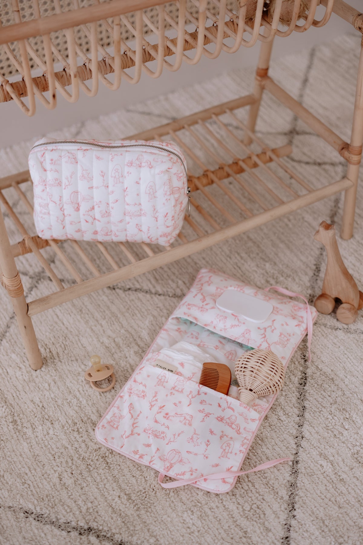 Baby Care Gift Set - Toile De Jouy / Pink