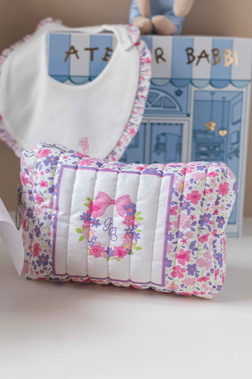 Diaper Pouch - Tiny Flowers / Pink