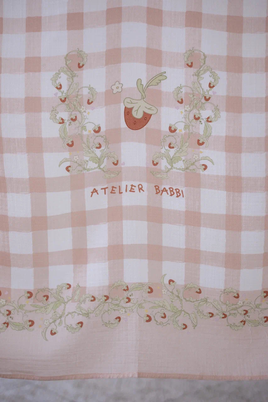 Double Layer Muslin Swaddle - Strawberry