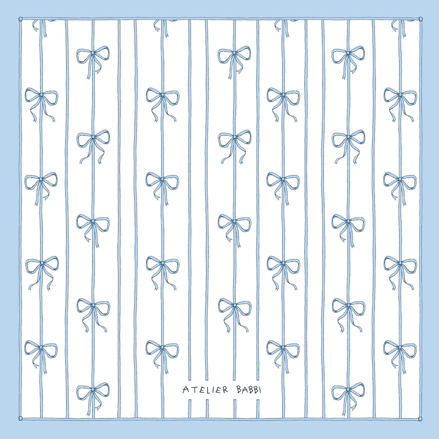 Double-Layer Muslin Swaddle- Ribbon/Blue