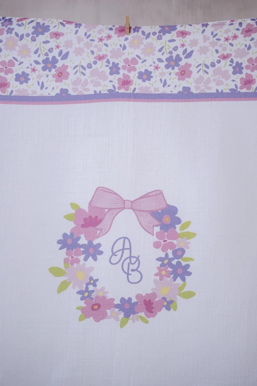 Double Layer Muslin Swaddle - Tiny Flowers / Pink