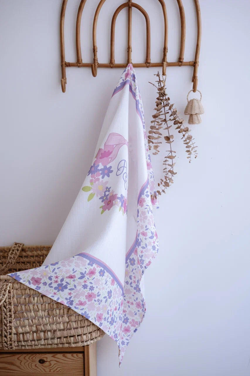 Double Layer Muslin Swaddle - Tiny Flowers / Pink