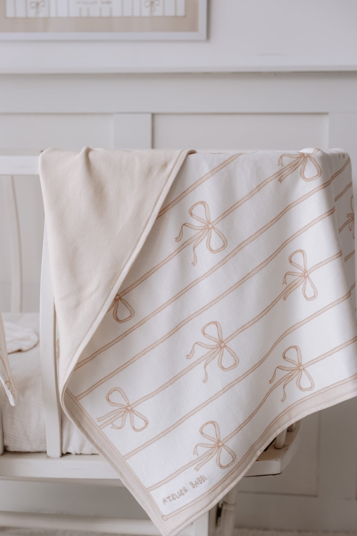 Double-Sided Blanket - Ribbon/Beige