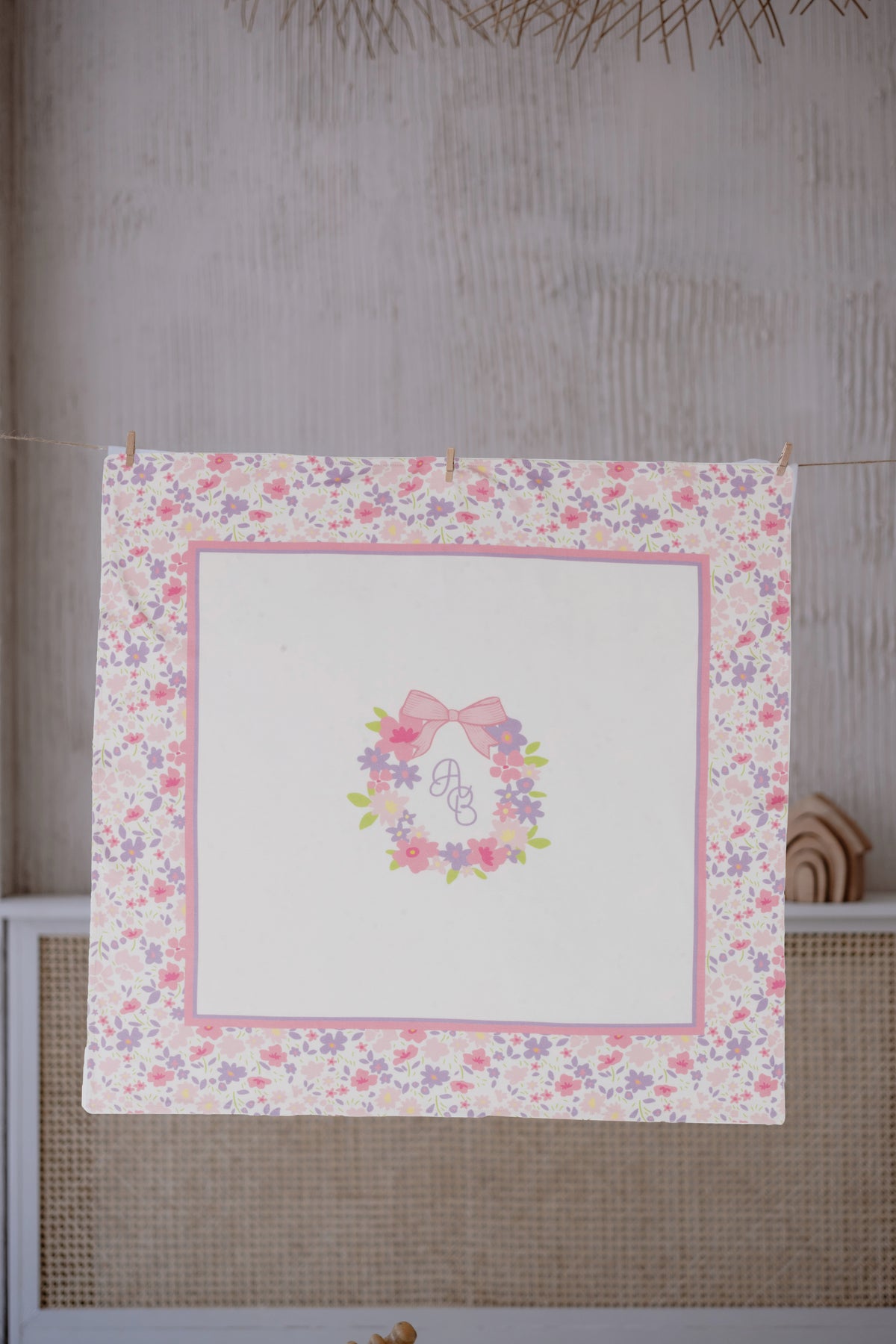 Double-Sided Blanket - Tiny Flowers / Pink