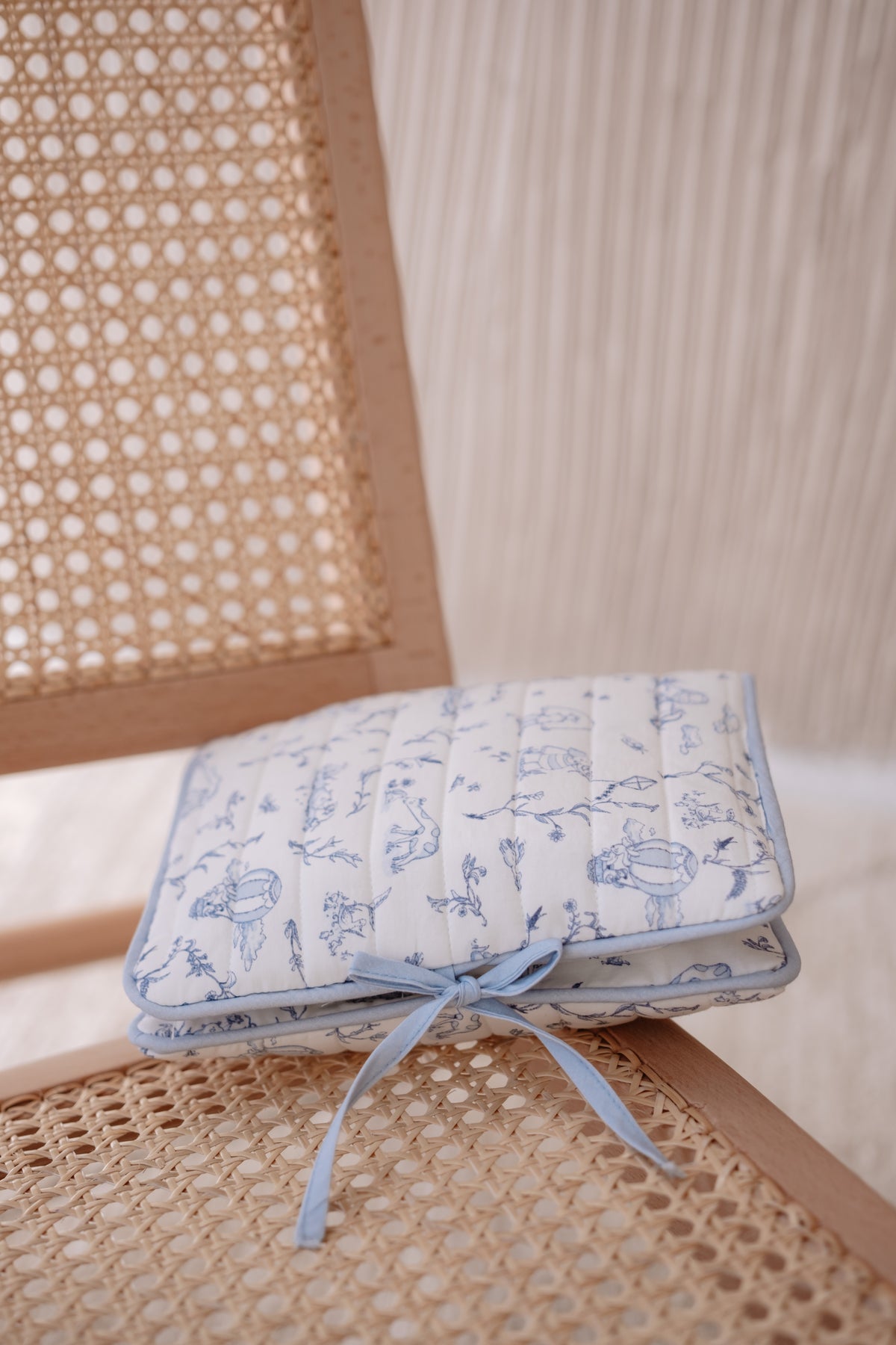 Wet Wipes and Diaper Clutch - Toile De Jouy/Blue