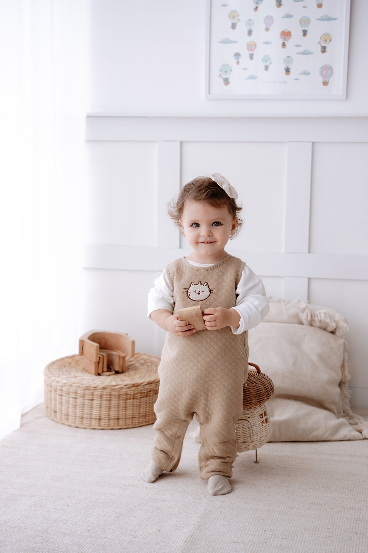 Quilted Onesie - Beige