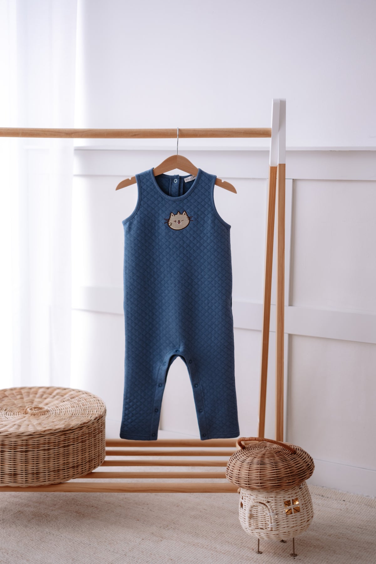 Quilted Onesie - Indigo