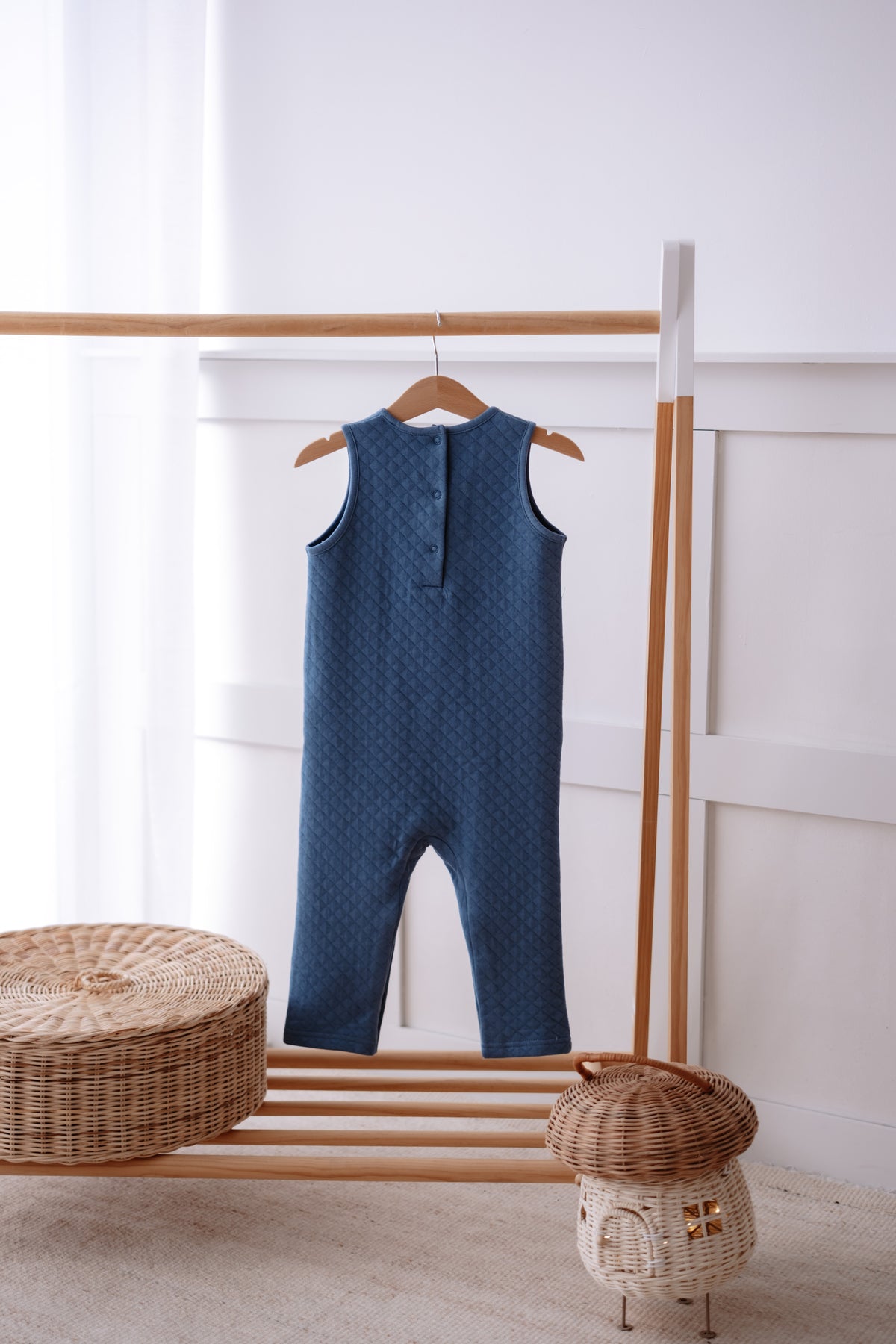 Quilted Onesie - Indigo