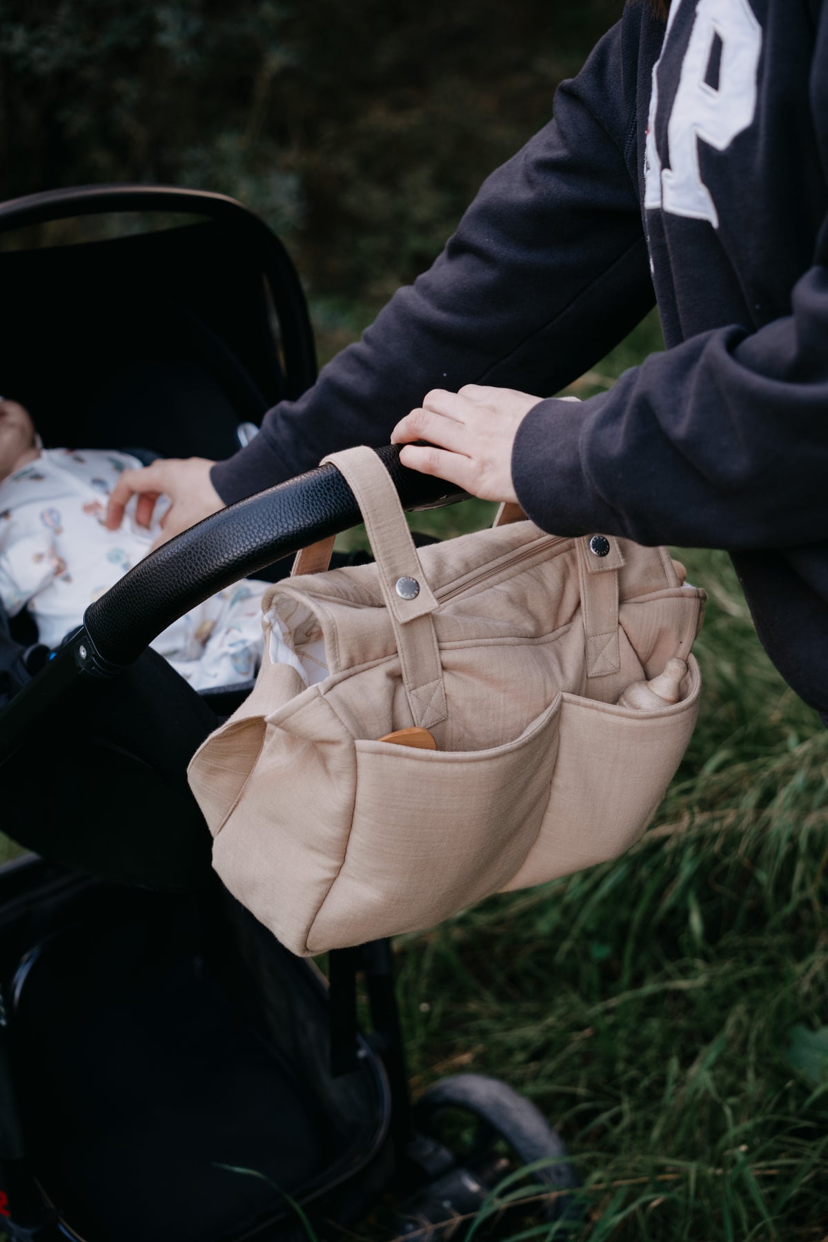 Muslin Mommy Bag - Ribbon/Beige