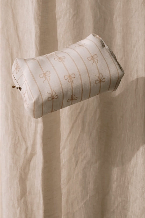 Muslin Care Bag - Ribbon/Beige