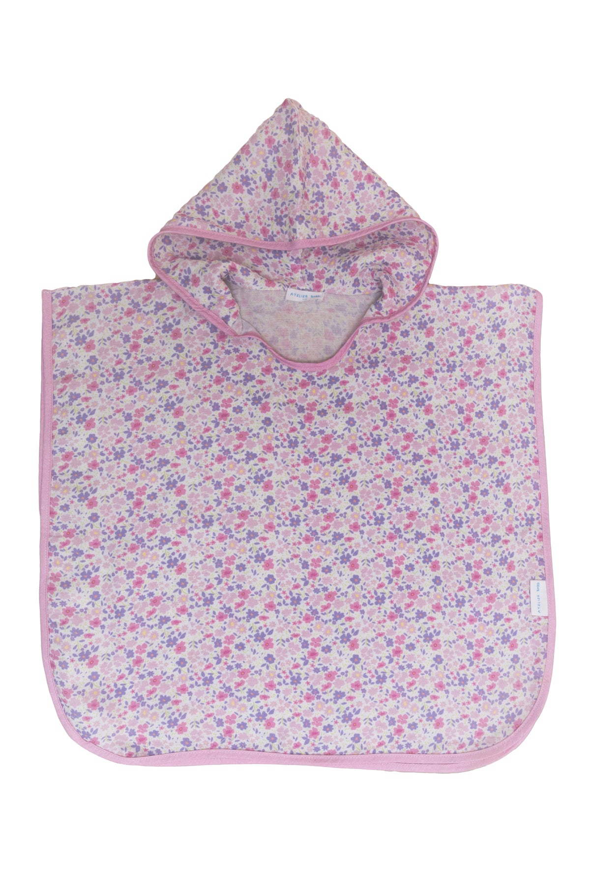 Muslin Poncho - Tiny Flowers / Pink